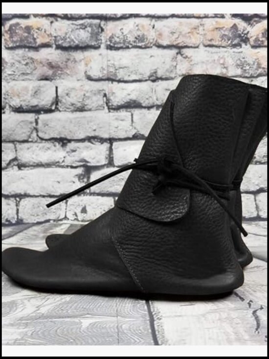 Men\'s Renaissance Boots Slip On Lace Up Medieval Cosplay Western Pirate Viking main image 7